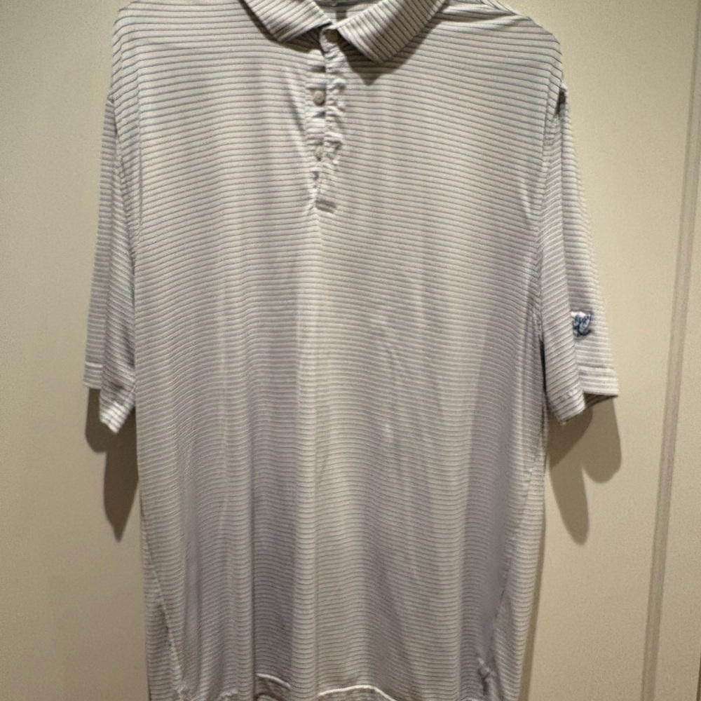 Men's Striped Polo Shirt - Gray